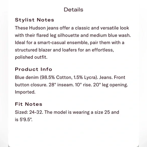 Hudson Blue Wide Leg High Rise Jeans - Picture 6 of 6